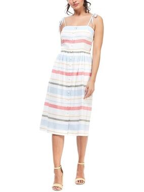 Gal Meets Glam Linen-Blend Midi Dress